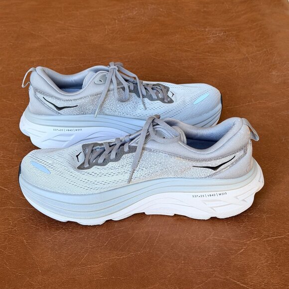 HOKA Men's Gray Bondi 8 Shoes 9.5 - Picture 5 of 17